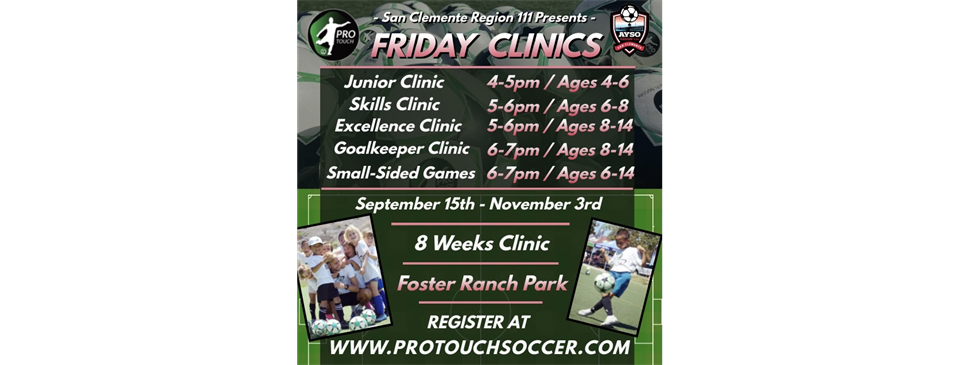 Friday Soccer Clinics by ProTouch Soccer
