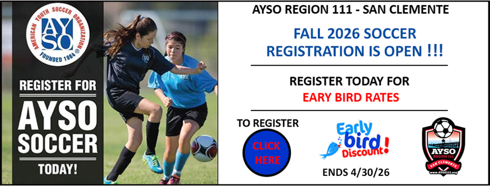 AYSO FALL 2026 REGISTRATION